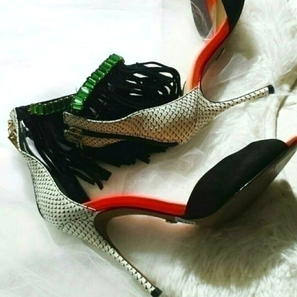SCHUTZ Brazilian Leather,Crystal,Reptile H…